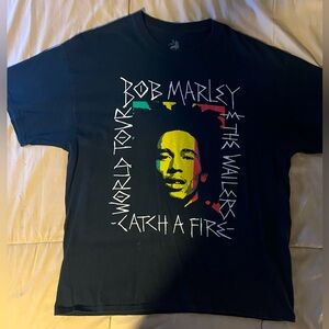 Bob Marley & The Wailers Short Sleeve T Shirt CATCH A FIRE WORLD TOUR TEE 1973